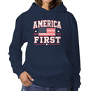 America First USA Flag Stars Women's Hoodie