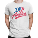 I Love America Patriotic Heart Men's T-shirt