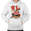 Men's Hoodie with Cute Red Panda Eating Sushi