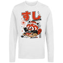 Men's Long Sleeve Red Panda Eating Sushi T-shirt