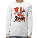 Men's Long Sleeve Red Panda Eating Sushi T-shirt