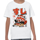 Youth's T-shirt Red Panda Eating Sushi Fresh Rolls