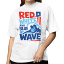 Red White Blue Wave Patriotic Women's T-shirt