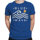 Blue Wave Ocean Minimalist Art Men's T-shirt