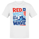 Men's T-shirt Red White Blue Wave Patriotic Art
