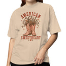 Women's T-shirt American Sweetheart Cowboy Boots Floral