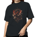 Asian Dragon Fire Illustration Women's T-shirt