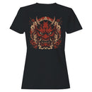 Japanese Oni Mask Flowers Women's T-shirt