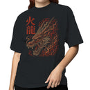 Fire Dragon Kanji Japanese Art Women's T-shirt