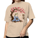 Kanji Frog Under Cherry Blossoms Women's T-shirt