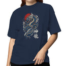 Japanese Blue Dragon Rising Sun Women's T-shirt
