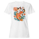 Lucky Cat & Koi Fish Kanji 福 Women's T-shirt
