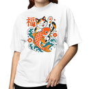 Lucky Cat & Koi Fish Kanji 福 Women's T-shirt