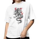 Japanese Dragon Red Flames Women's T-shirt