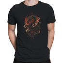 Asian Dragon Fire Illustration Men's T-shirt