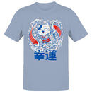 Lucky Cat Koi Fish Sakura Kanji Men's T-shirt