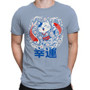 Lucky Cat Koi Fish Sakura Kanji Men's T-shirt