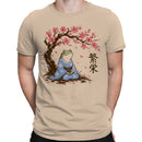 Kanji Frog Under Cherry Blossoms Men's T-shirt