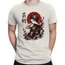 Geisha Art Red Sun Floral Fan Men's T-shirt