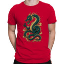 Japanese Blue Dragon & Golden Clouds Men's T-shirt
