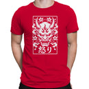 Japanese Oni Mask & Sakura Flowers Men's T-shirt