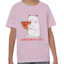 Cute Cat Eating Pizza Youth's T-shirt