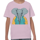 Youth's T-shirt with Elephant Head Hoodie Illustration