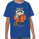 Youth's T-shirt: Winter Raccoon in Orange Jacket