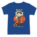 Youth's T-shirt: Winter Raccoon in Orange Jacket