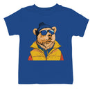 Youth's T-shirt Cool Bear in Sunglasses & Winter Hat