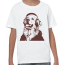 Youth's T-shirt - Dog with Headphones Listening to Music