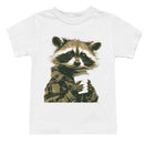 Youth's T-shirt Raccoon in Plaid Shirt with Coffee Cup