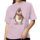 Cozy Up Penguin Winter Illustration Women's T-shirt