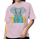 Women's T-shirt with Elephant Head Hoodie Illustration