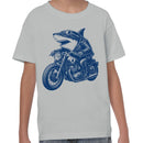 Youth's Shark Riding Motorcycle T-shirt