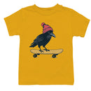 Skateboarding Crow Youth T-shirt with Red Beanie