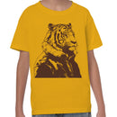 Youth's T-shirt with Hand Drawn Tiger Portrait