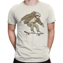 Men's T-shirt: Sloth Skateboarding in Hoodie & Beanie