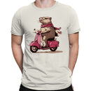 Capybara on Pink Scooter Men's T-shirt
