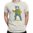 Shark Head Men's T-shirt with Hoodie and Denim Jacket