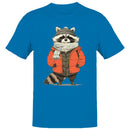 Winter Raccoon Men's T-shirt with Jacket and Scarf