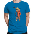 Dog in Hoodie Butterfly Illustration Men's T-shirt