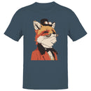 Steampunk Fox Top Hat Monocle Men's T-shirt