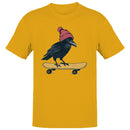 Skateboarding Crow Men's T-shirt with Red Beanie
