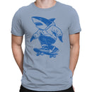 Men's T-shirt Shark Skateboarding Hoodie Illustration