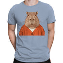 Capybara in Cozy Red Sweater Men's T-shirt