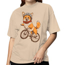 Shiba Inu Dog Bicycle Illustration Women's T-shirt