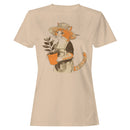 Gardening Cat in Straw Hat Women's T-shirt