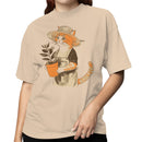 Gardening Cat in Straw Hat Women's T-shirt