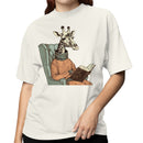 Reading Giraffe Sweater Illustration Women's T-shirt